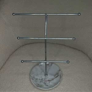 Marshall’s Silver Jewelry Stand with Marble Base